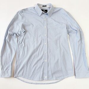 Buttercloth Icy Cotton Button Down Long Sleeve   Blue Print Medium Regular Fit